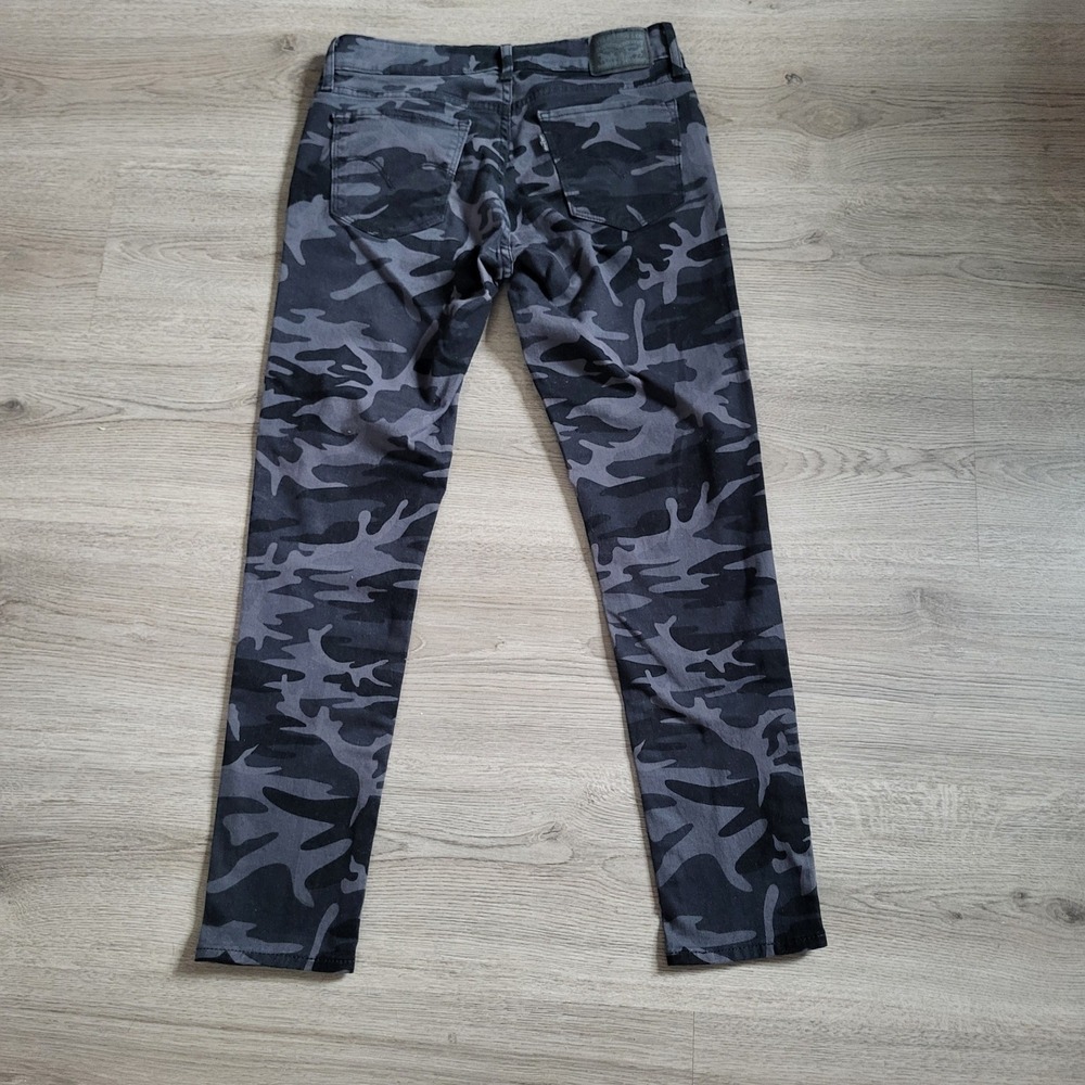 Levis 711 Skinny Jeans Womens 28 Grey Black Camouflage Mid Rise Stretch Pants - Picture 9 of 11